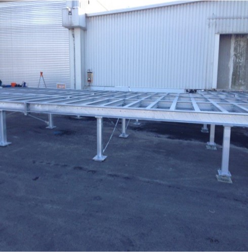 Stahlbauunterkonstruktion einer Kühlzelle